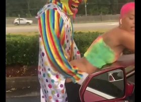 Gibby the clown fucks jasamine banks outside in broad daylight