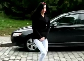Bursting To Pee In Public, Pretty Young Girl Can't Find Any Place For Loo