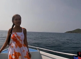 Rented a boat for a day and had sex on it with his asian teen girlfriend