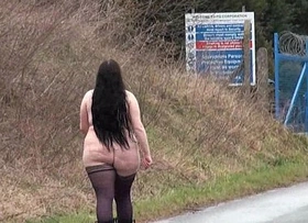 Fat amateur flasher emmas public exhibitionism and voyeur bbw babe outdoors nude