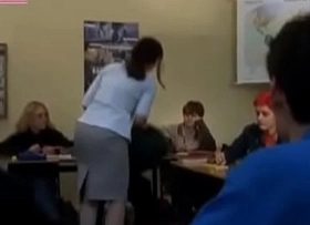 Modest mature teacher fucks with student-boy - sex scene from movie