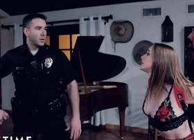 Cop makes angry stepdad spank fucking crazy outta control teen daughter