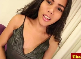 Busty thai tranny models her asshole
