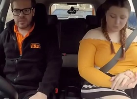 English bbw rides her driving instructors big fat cock