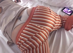 French slut spanked while fucking in satin lingerie