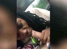 Black hooker giving me a blowjob in my car